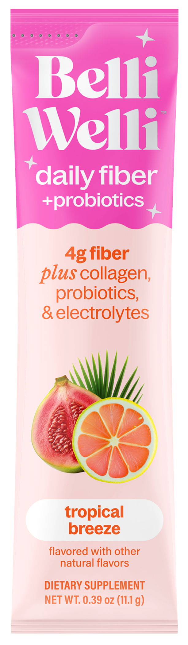 BelliWelli daily fiber stick pack in Tropical Breeze
