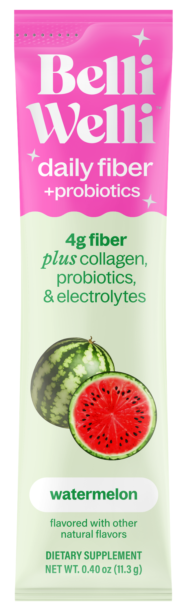BelliWelli daily fiber stick pack in Watermelon
