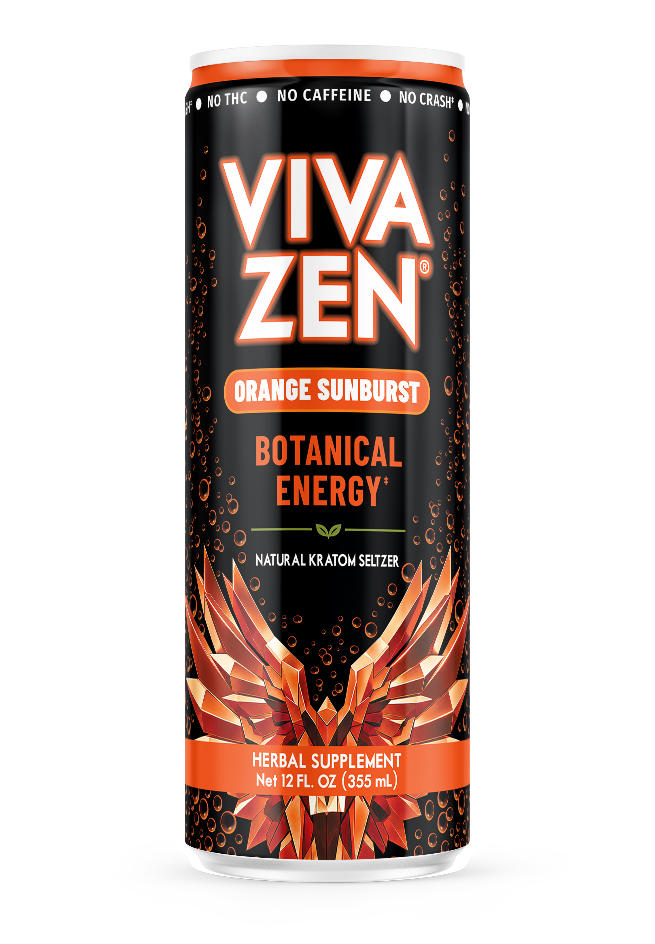 VIVAZEN Orange Sunburst botanical energy seltzer can, 12 fl oz