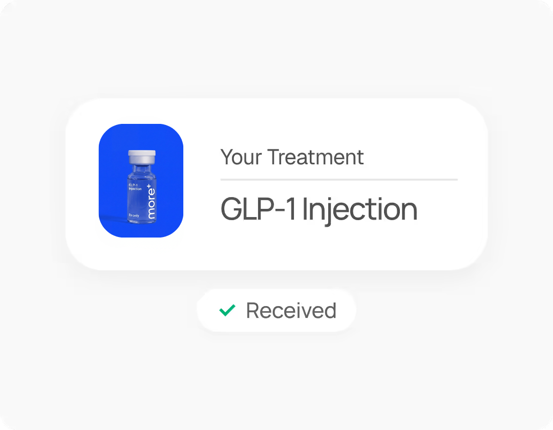 Amber GLP-1 vial on a white surface
