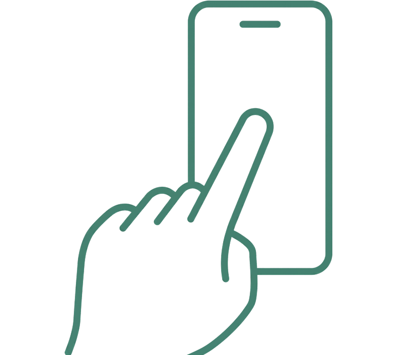 Illustration of a finger tapping a phone screen