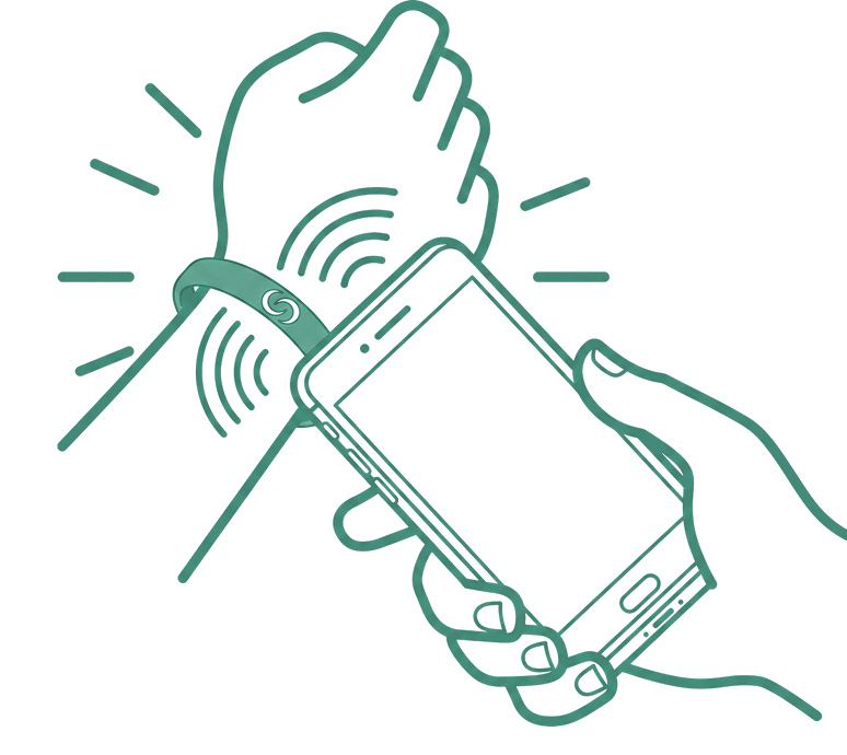 Illustration of sharing contact details with a tap