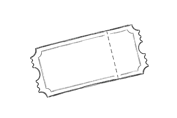 Croquis d’un ticket d’entrée