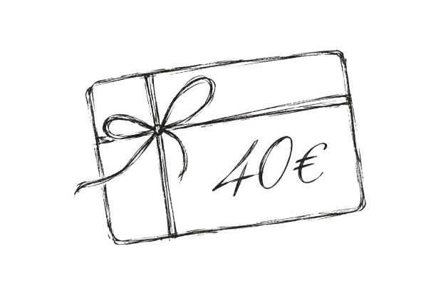 Croquis d’une carte cadeau de 40 €