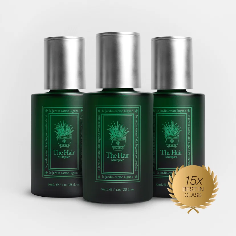 Three bottles of The Hair Multiplier, the 3-month supply