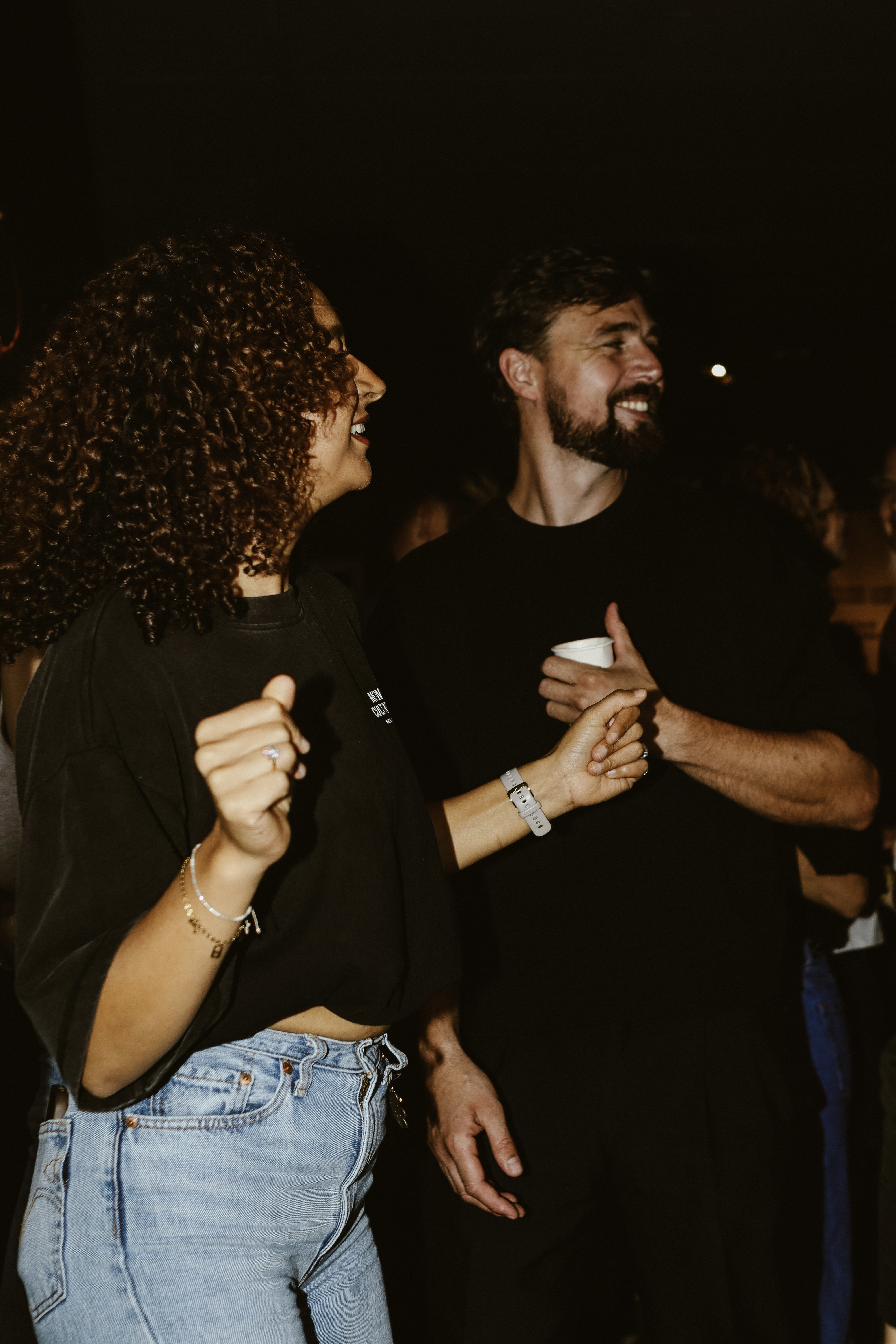 People dancing and laughing together at a Morning Culture Club morning rave