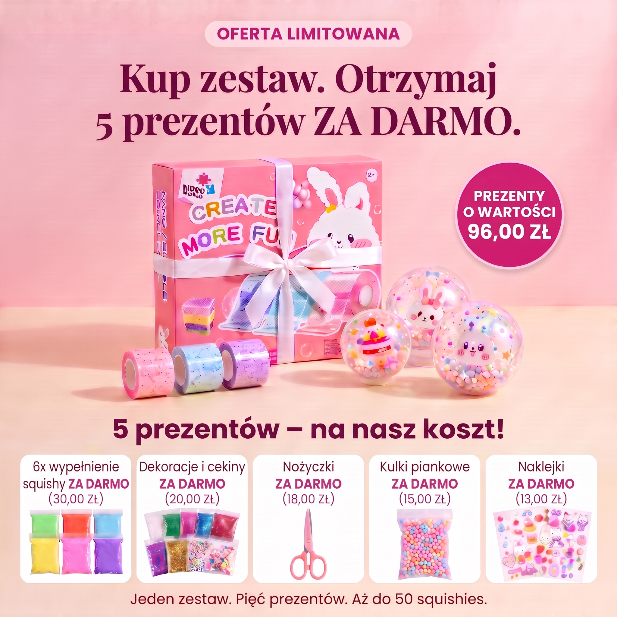 Bubble Squishies – zestaw DIY z taśmą nano dla dzieci od 4 lat, zdjęcie 1