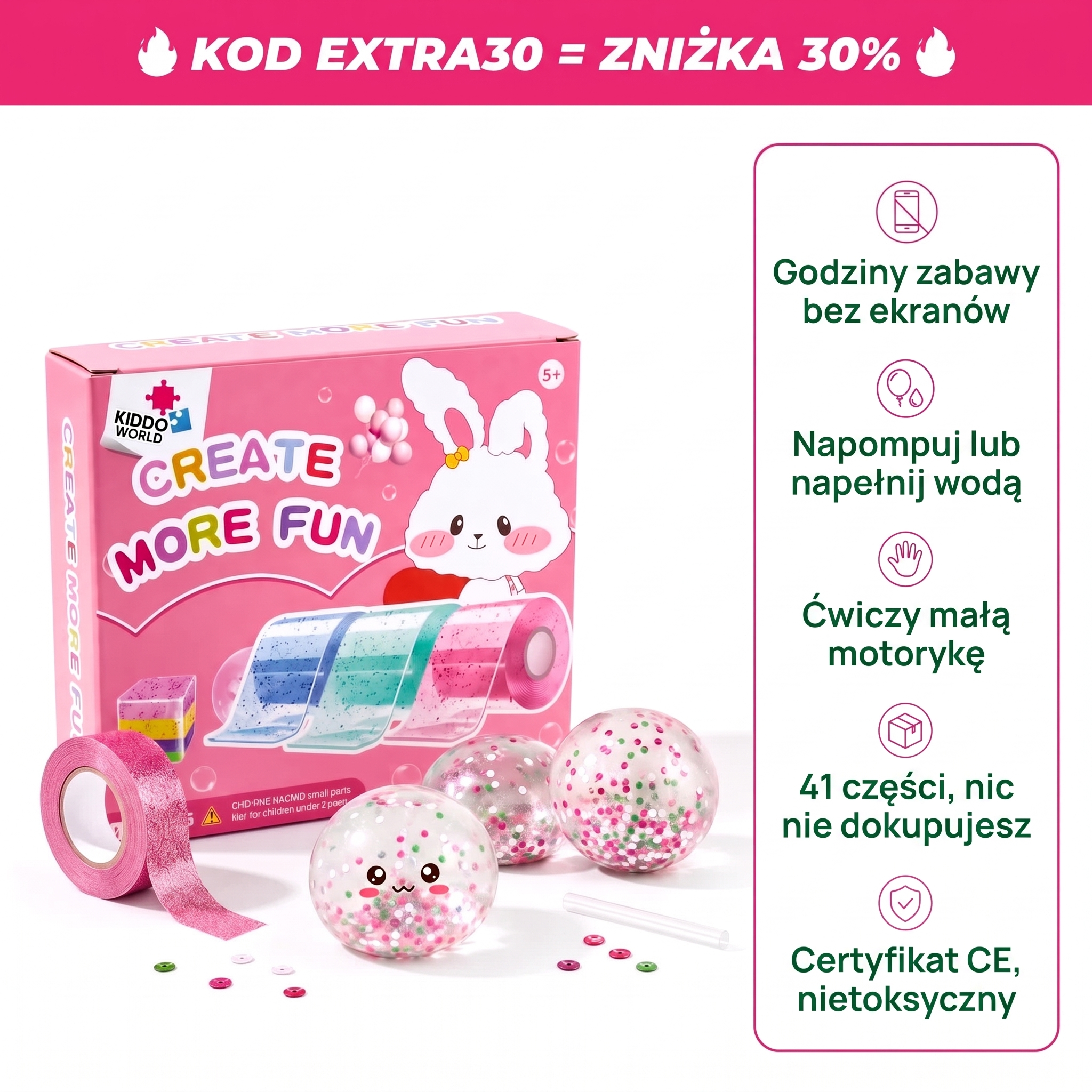 Kolorowe Bubble Squishies z brokatem