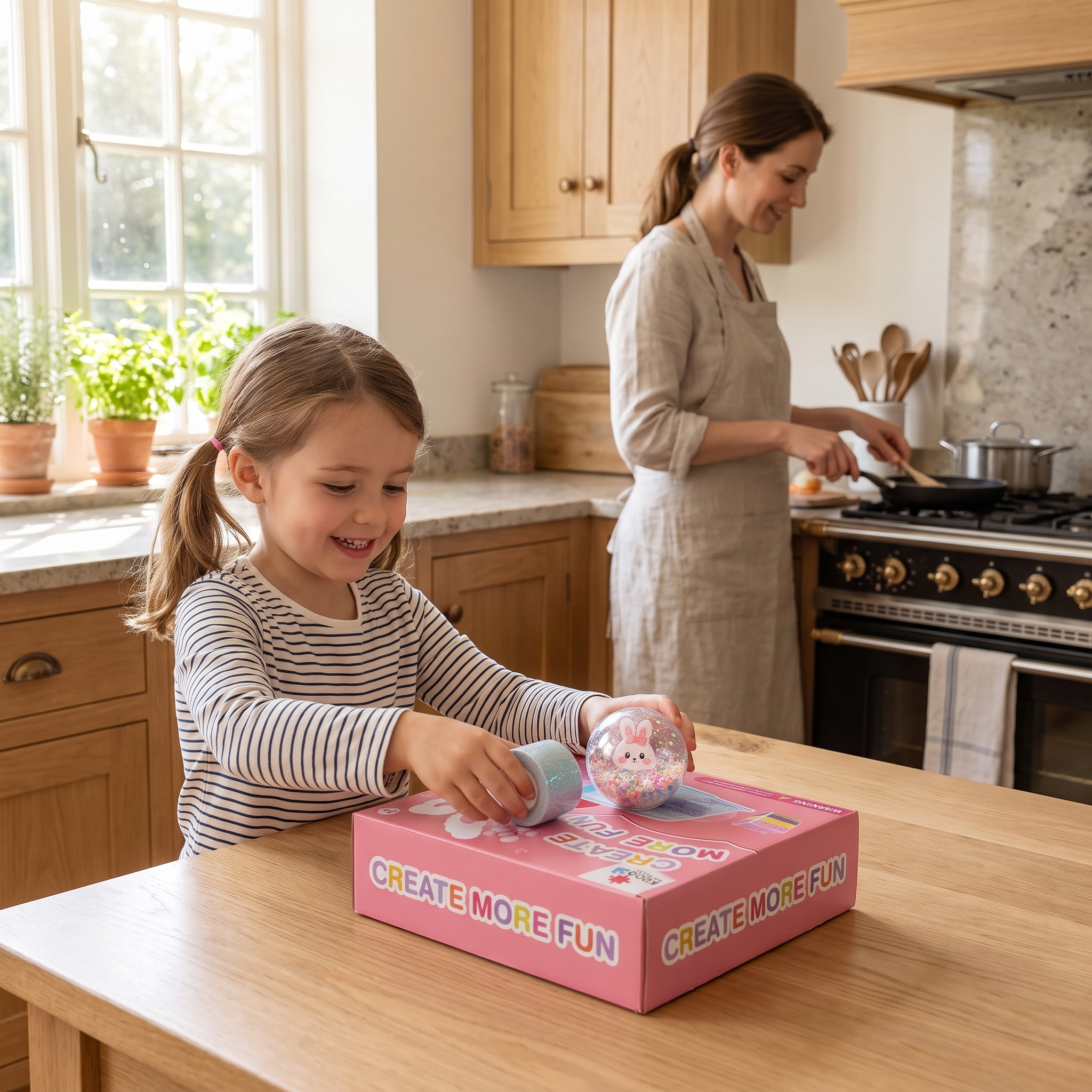 Dziecko chowa zestaw Bubble Squishies z powrotem do pudełka