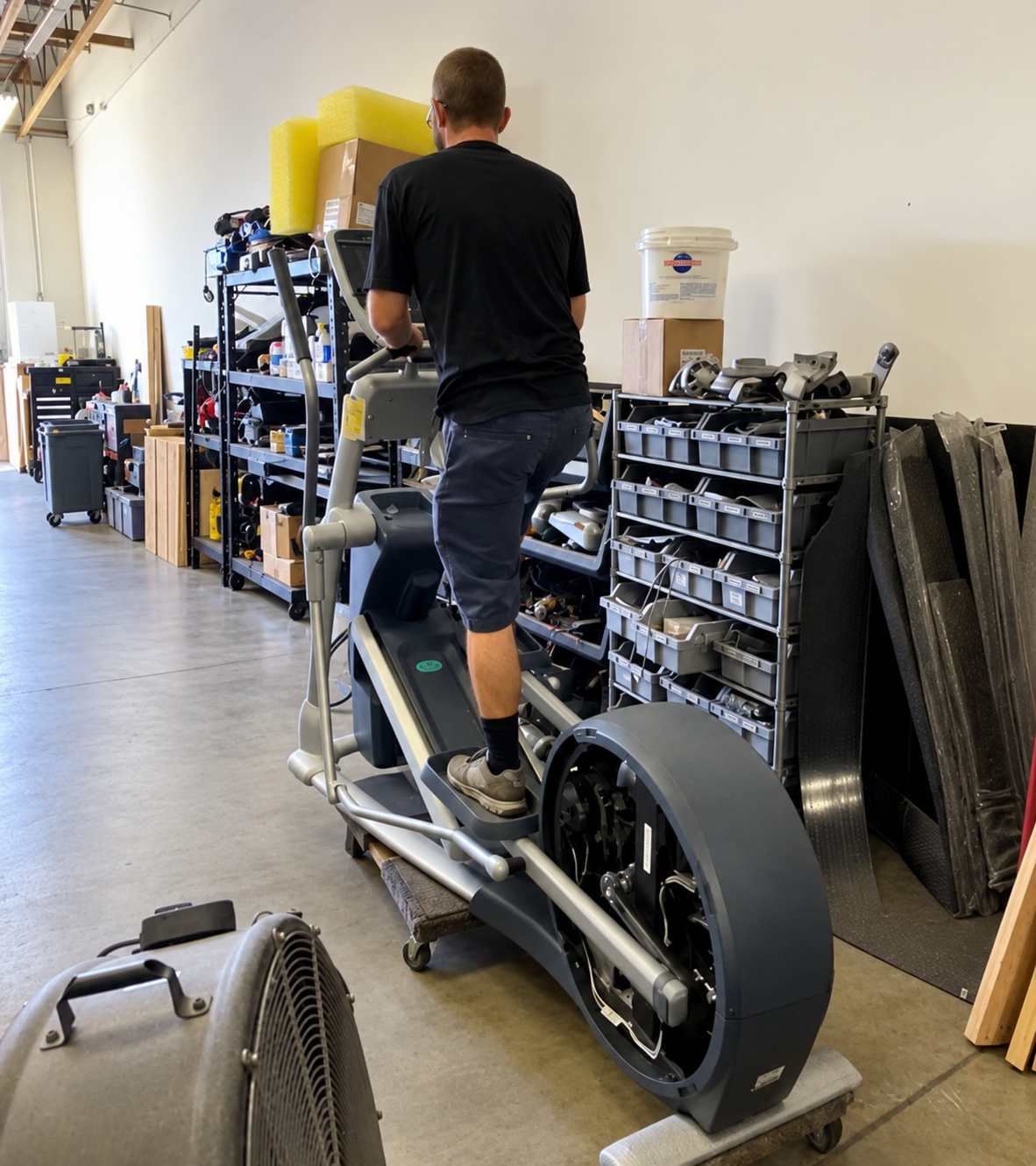 Refurbished treadmill under final quality testing