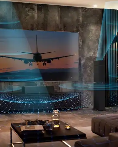 Whole home audio in a living room