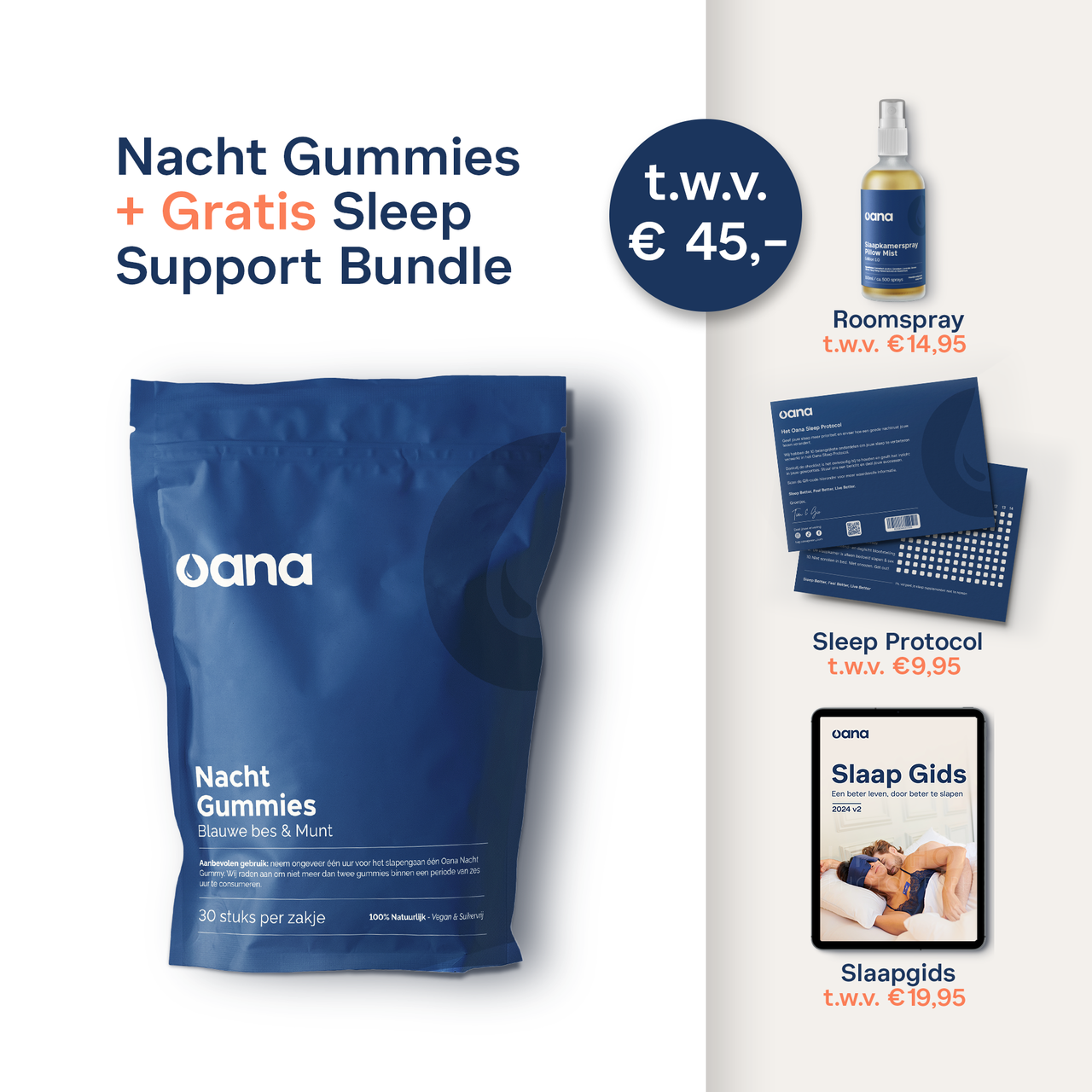 Oana Green | Natuurlijke slaapmiddelen | Slaap gummies bundel met gratis slaapolie, gids en e-book