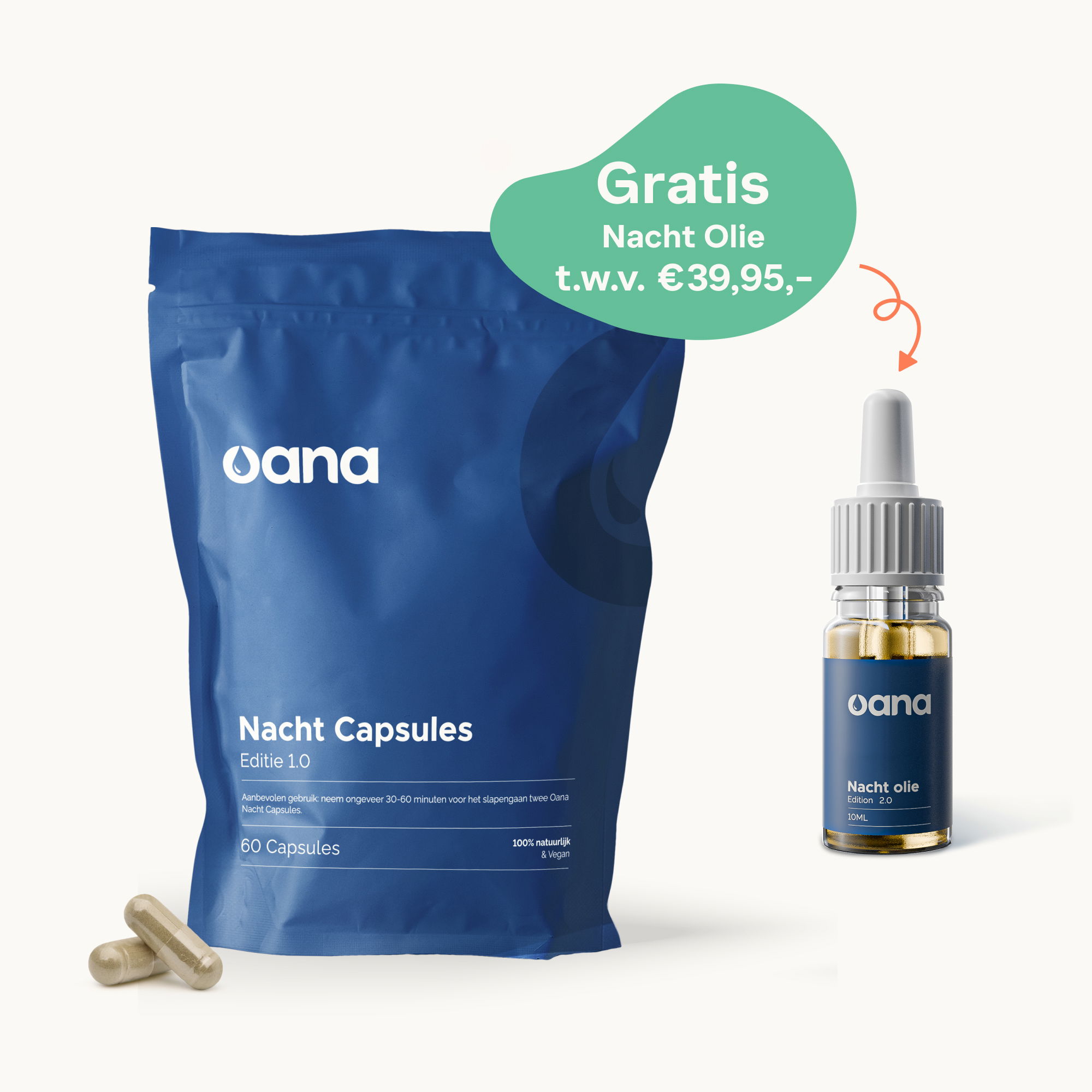 Oana Green | Natuurlijke slaapmiddelen | Slaap capsule bundel met gratis slaapolie