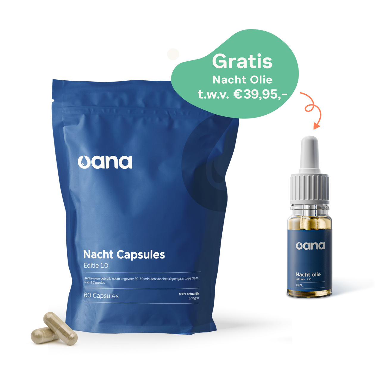 Oana Green | Natuurlijke slaapmiddelen | Slaap capsule bundel met gratis slaapolie