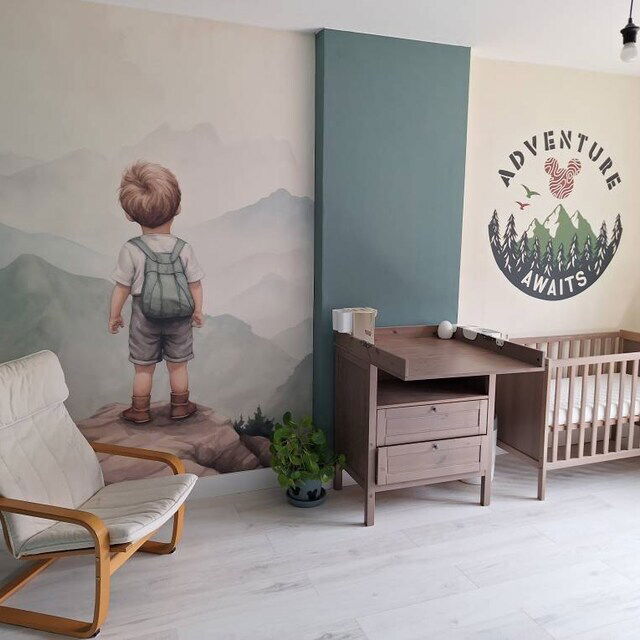 Mountain nursery wall decor in a customer's home