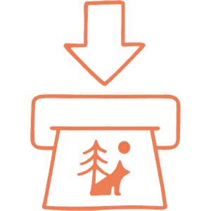 Illustration of a printer printing a digital file