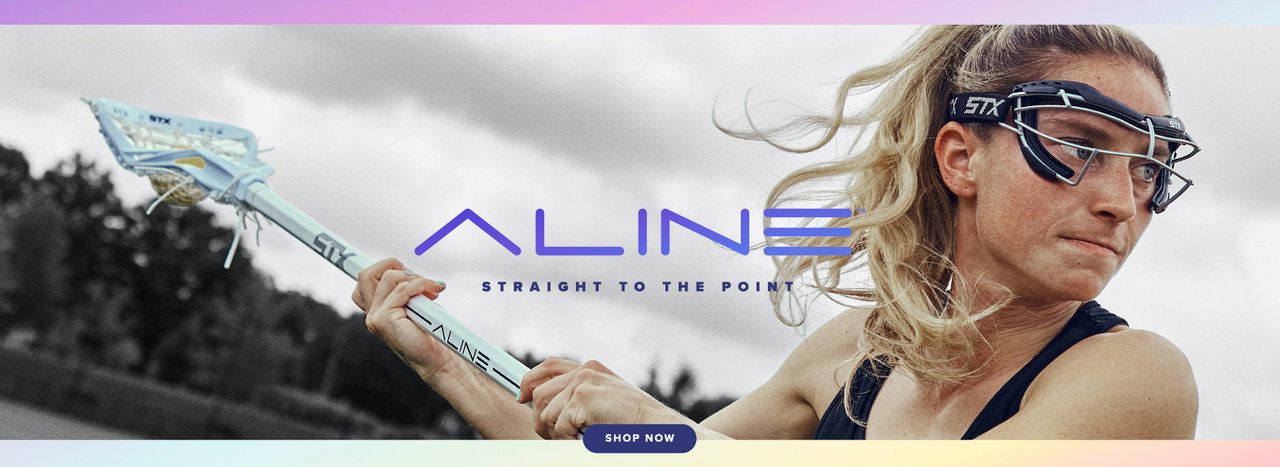 stx aline stick held by lacrosse athlete