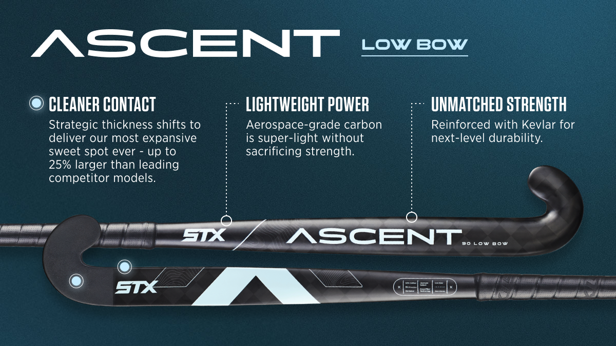 Ascent field hockey stick low bow