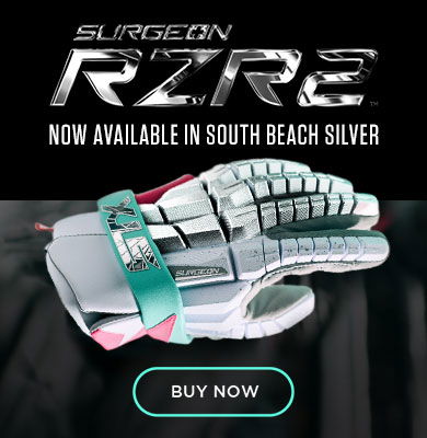 RZR 2 Glove South Beach Silver on black background