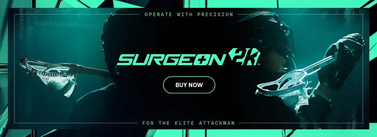 stx surgeon 2k mens lacrosse head with green mint logo