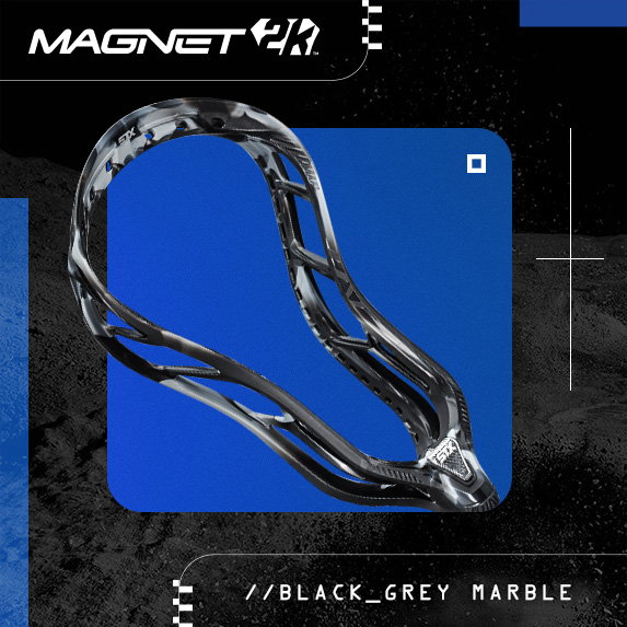 STX Magnet 2K lacrosse head in black/gray marble