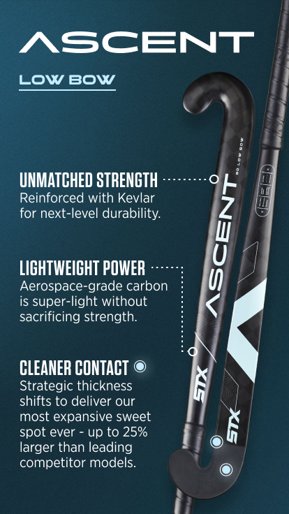 Ascent field hockey stick low bow