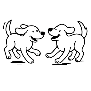 Illustratie van twee blije honden