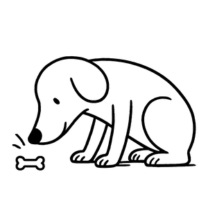 Illustratie van een snuffelende hond