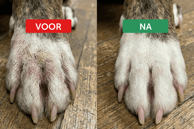 Voor en na: gezondere poten zonder roodheid