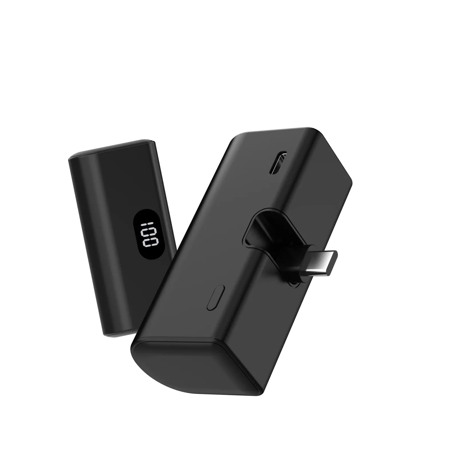 VoltPocket Mini capsule power bank plugged directly into a smartphone, no cable