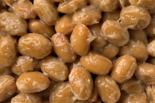 Fermented natto soybeans in a ceramic bowl
