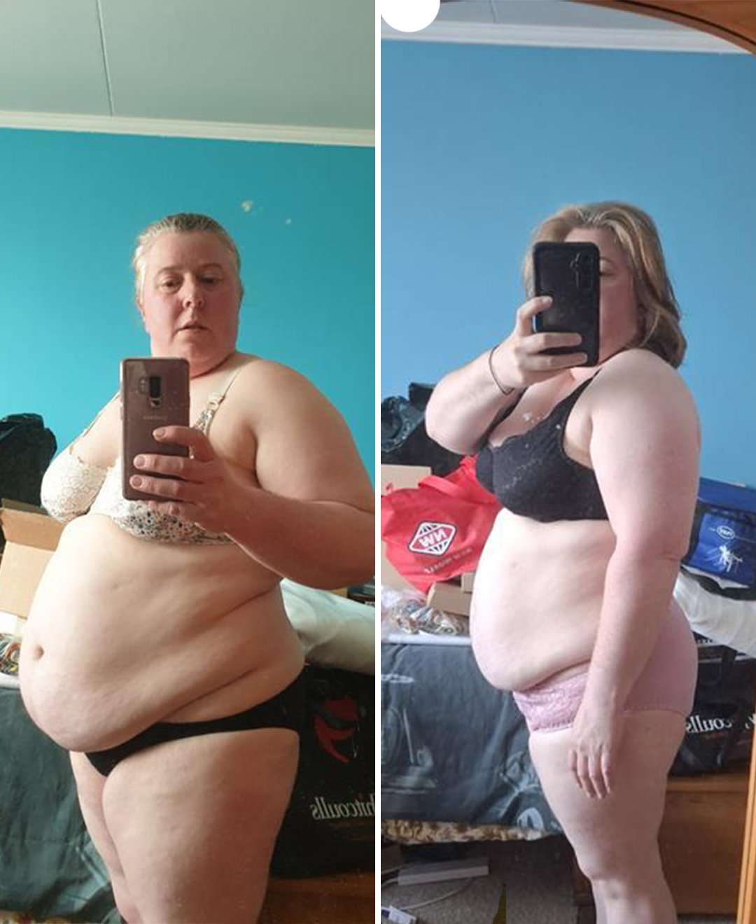 Vicki's before and after transformation