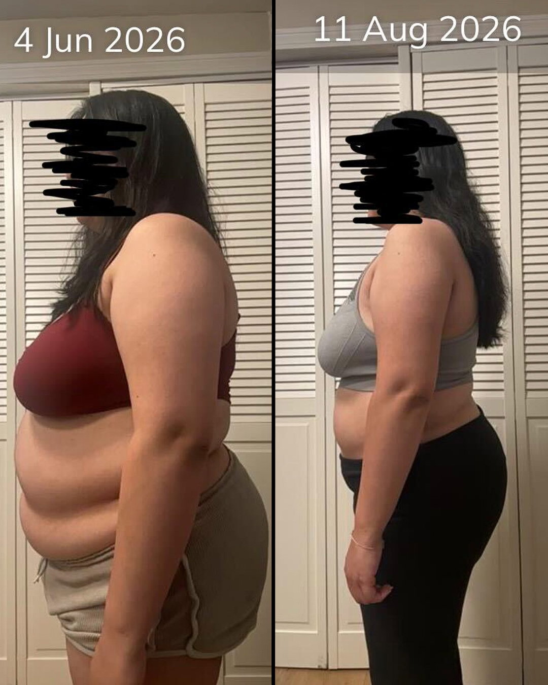 Yasmine's before and after transformation