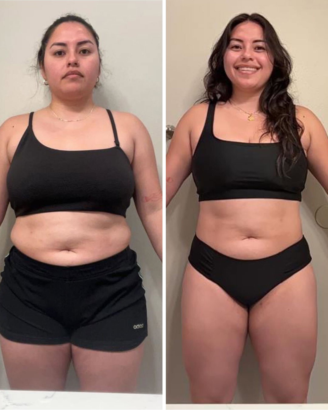 Client's before and after transformation