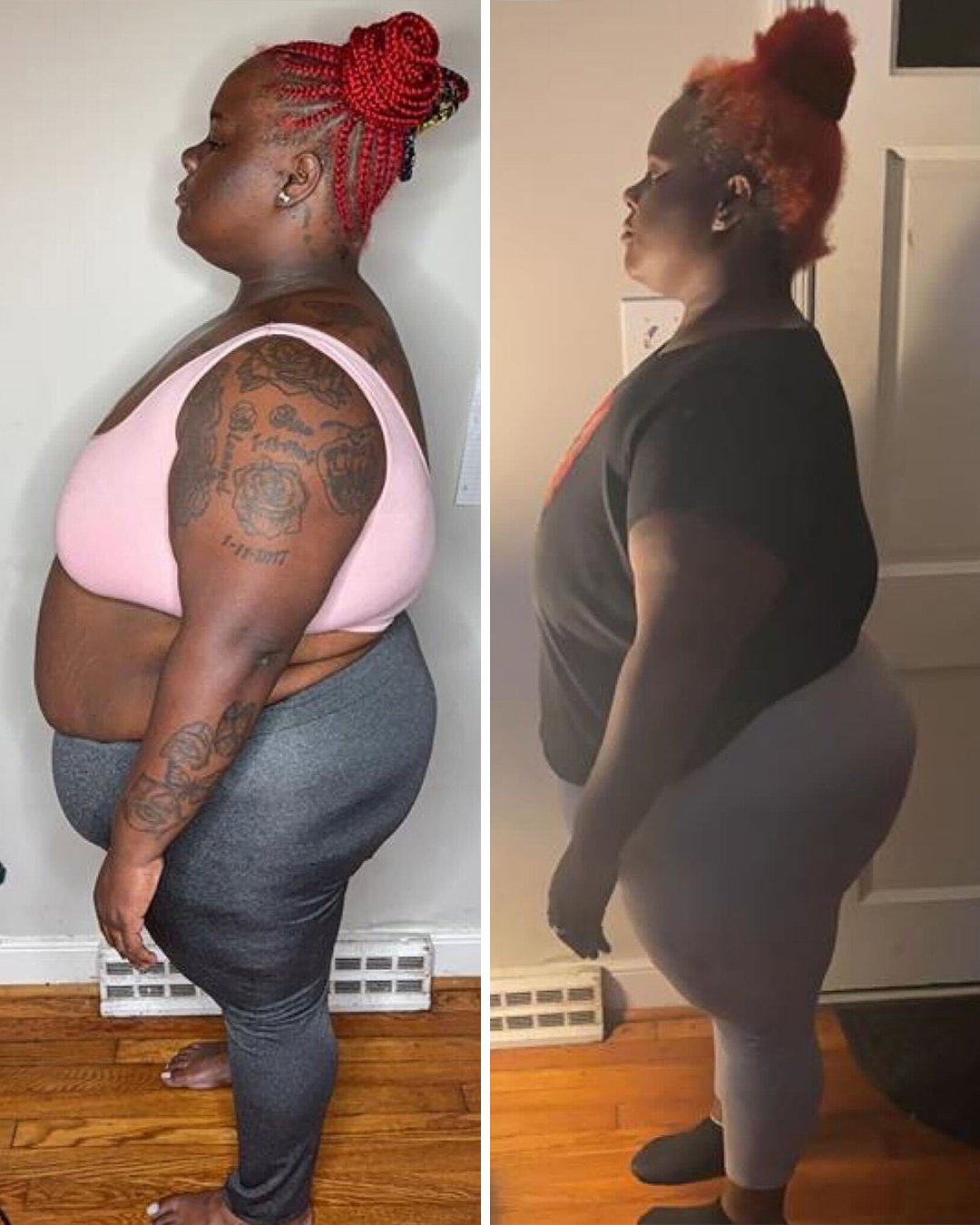 Client's before and after transformation
