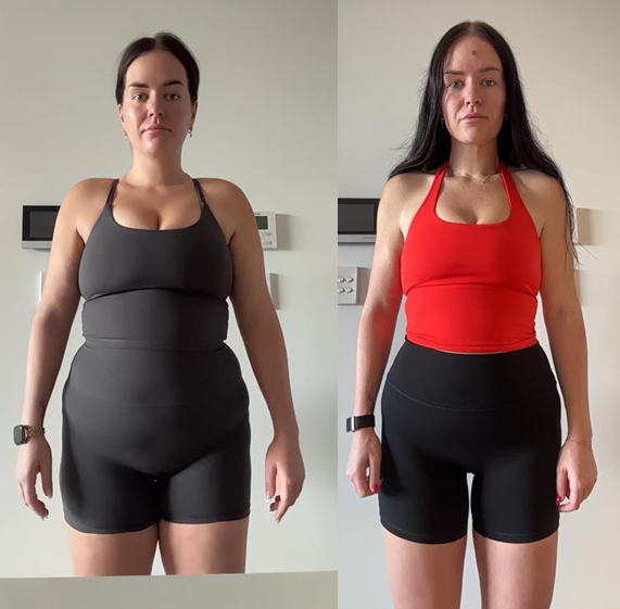 Caitlin's before and after transformation