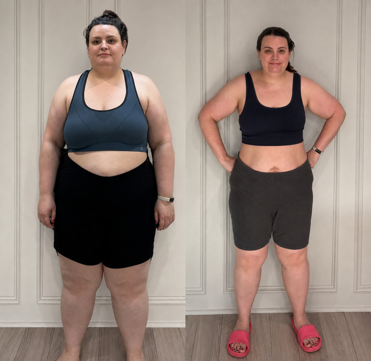 Mel's before and after transformation