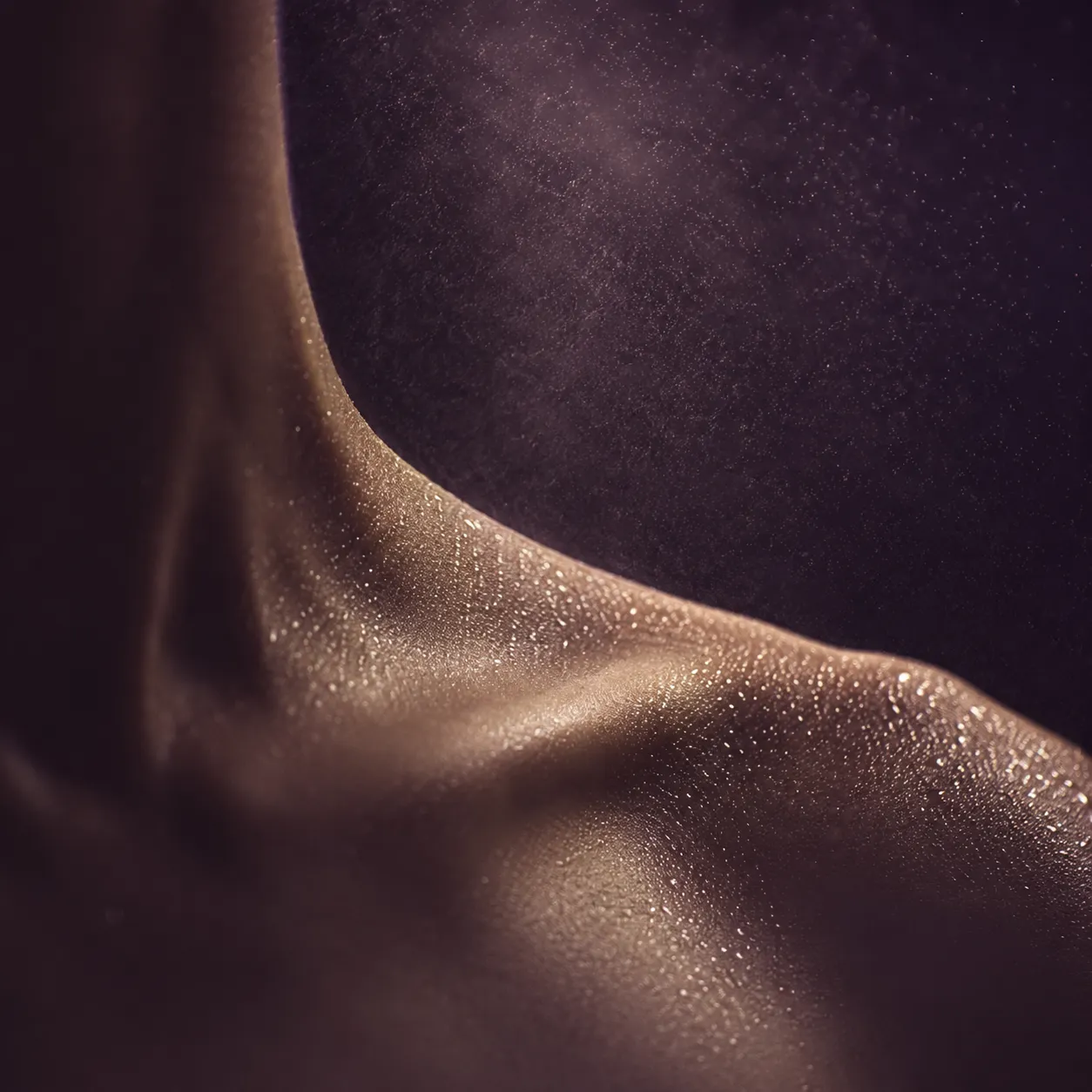 Mist settling on skin