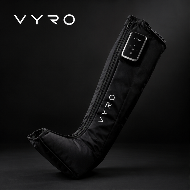 VYRO leg compression boot with its built-in controller