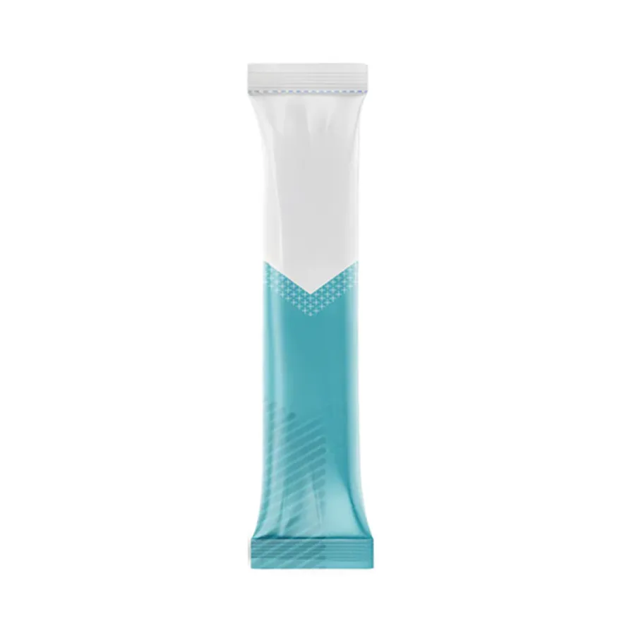 Generic electrolyte sachet with no text on a white background.