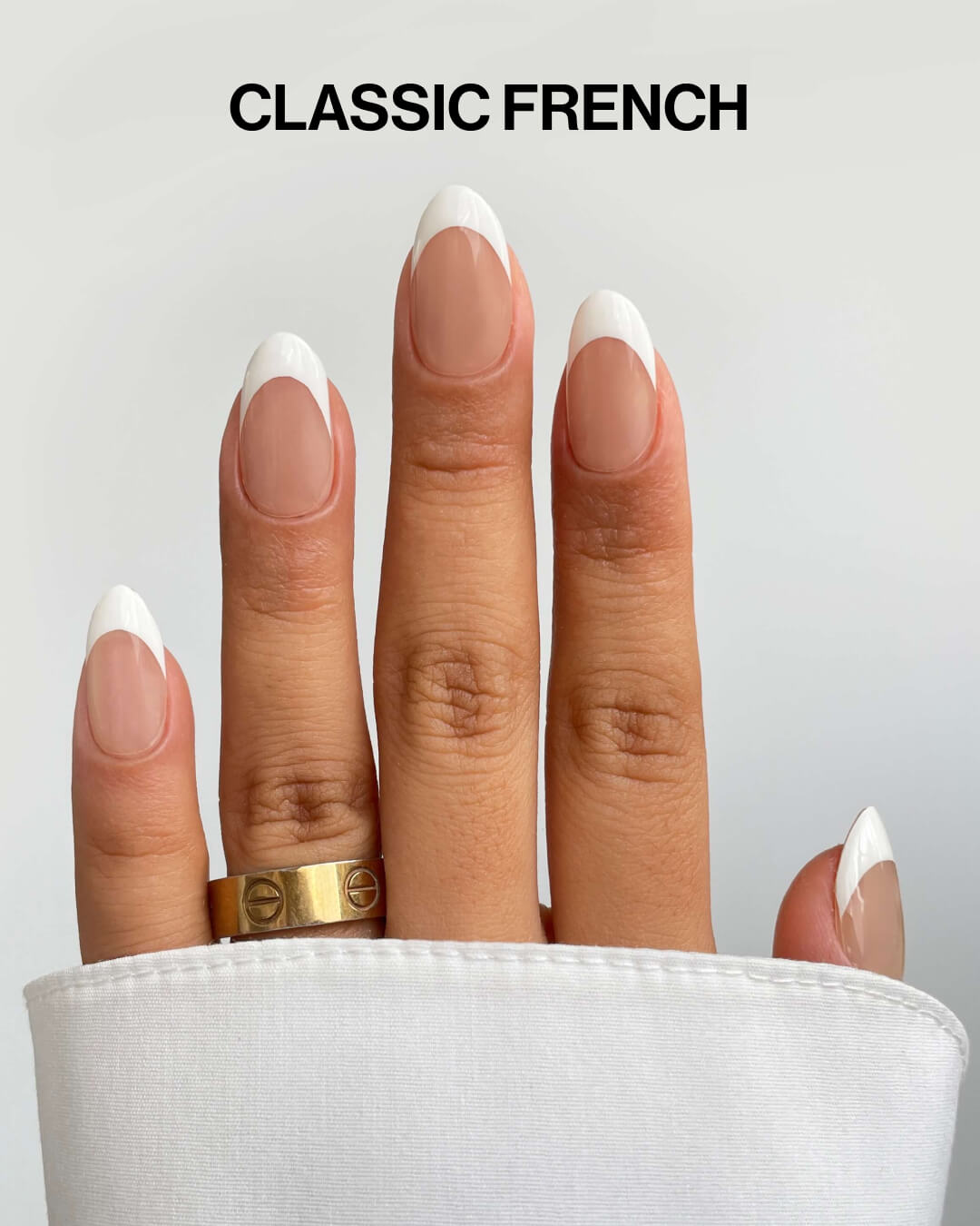 Classic French gel nail wraps