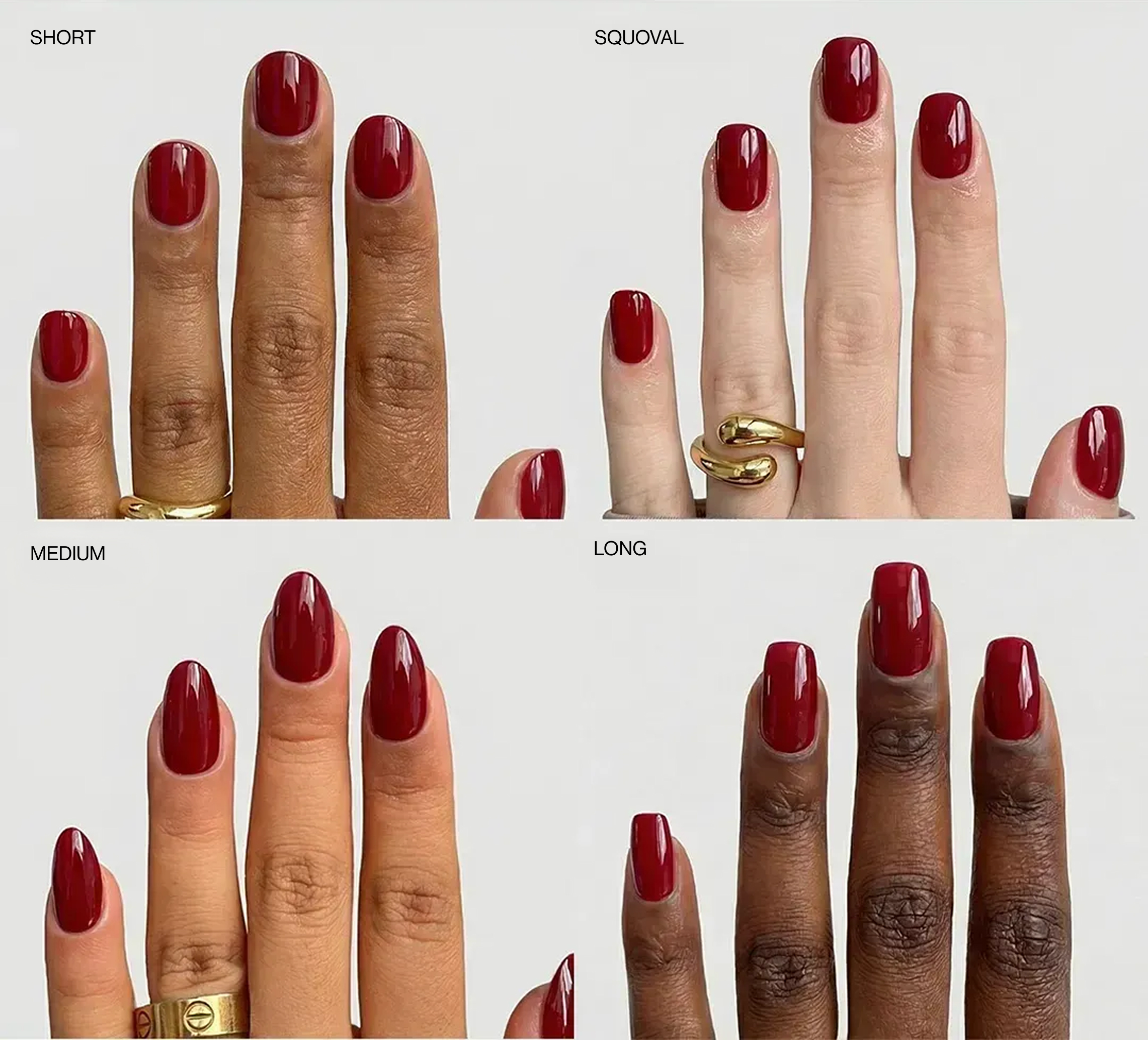 Gel nail wraps in four sizes for every nail shape