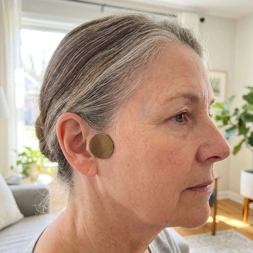 Linda S. trägt das Pflaster