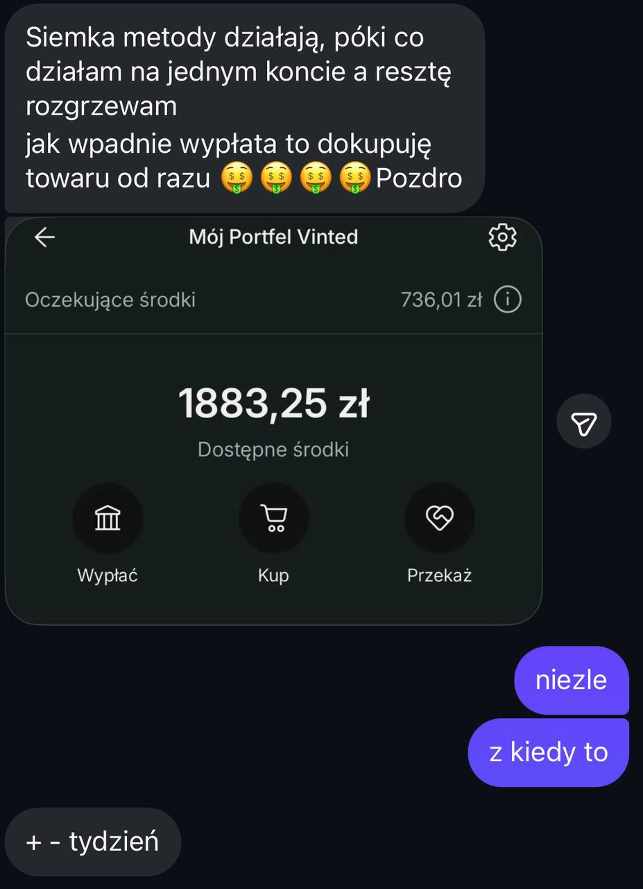 Wiadomość od kursanta Vinted Masterclass nr 8