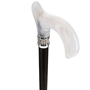 Rhinestone Designer Cane: Black & White Exquisite Pearlz