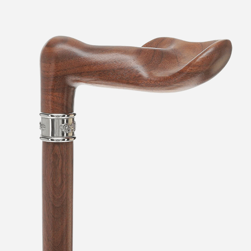 Luxury Walnut Palm Grip Walking Cane - Ergonomic Comfort