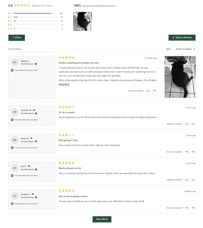 Preview mockup of the Okendo reviews widget — ratings summary, breakdown, and customer reviews with photos