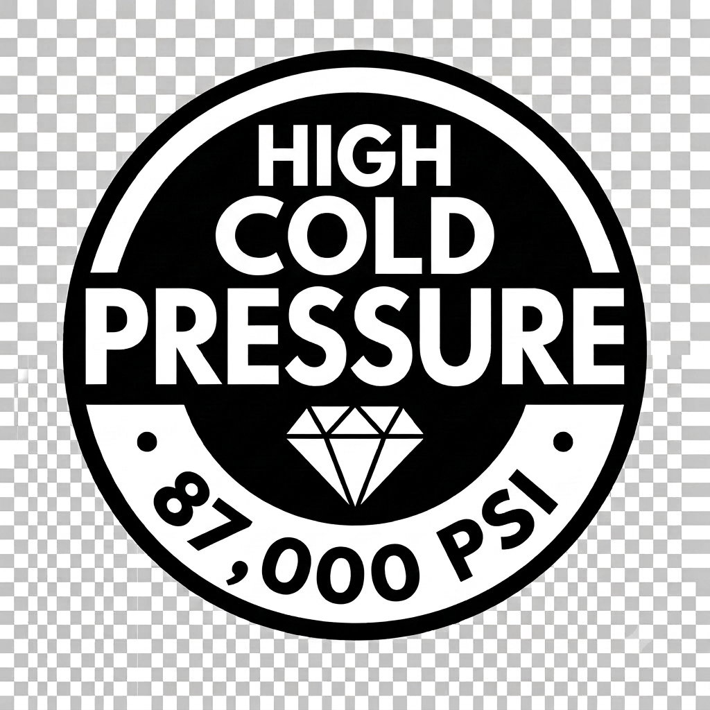 High Cold Pressure &mdash; processed at 87,000 PSI, never heated