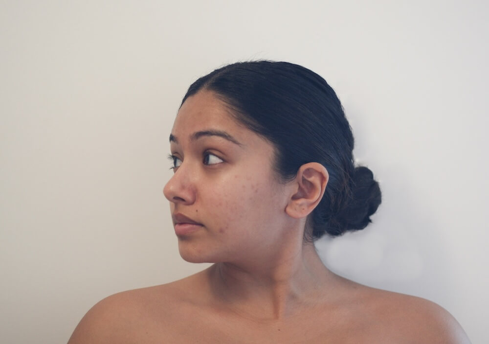 Close-up of dry, slightly chapped lips before use