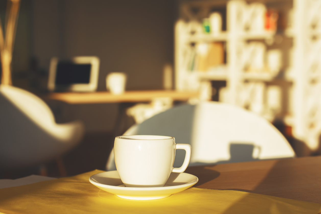 A cup of coffee for someone with dementia going through their morning routine